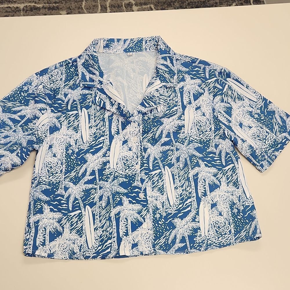 Hawaiian Print Se8n Crop Top S